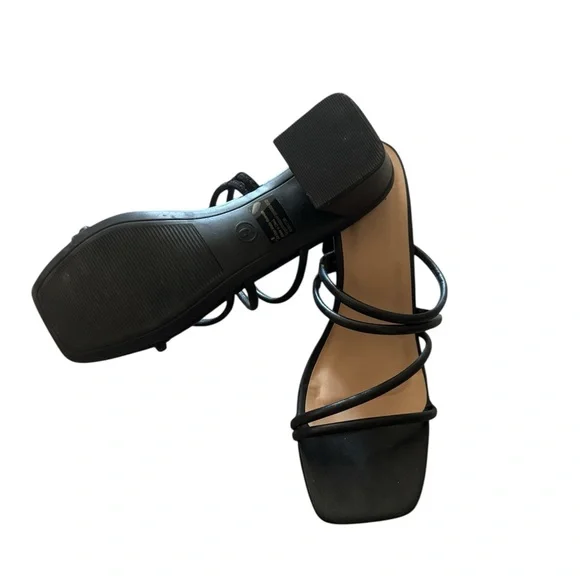 Black Strappy Heeled Sandals - Picture 2 of 2